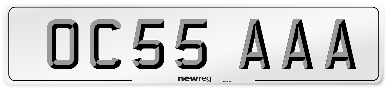 OC55 AAA Number Plate from New Reg